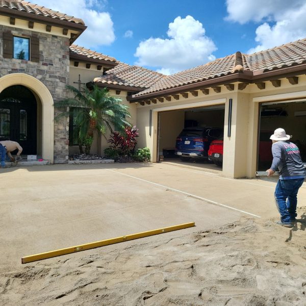 Paver Driveway slope setup in progress | Love's Landscape Landscape Installation & Maintenance Company