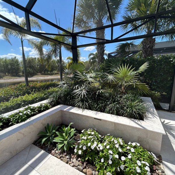 Raised beds with integrated lighting | Love's Landscape Landscape Installation & Maintenance Company