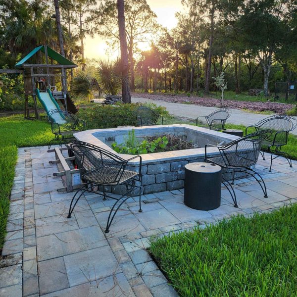 Rural Estates Grand Firepit walkways | Love's Landscape Landscape Installation & Maintenance Company