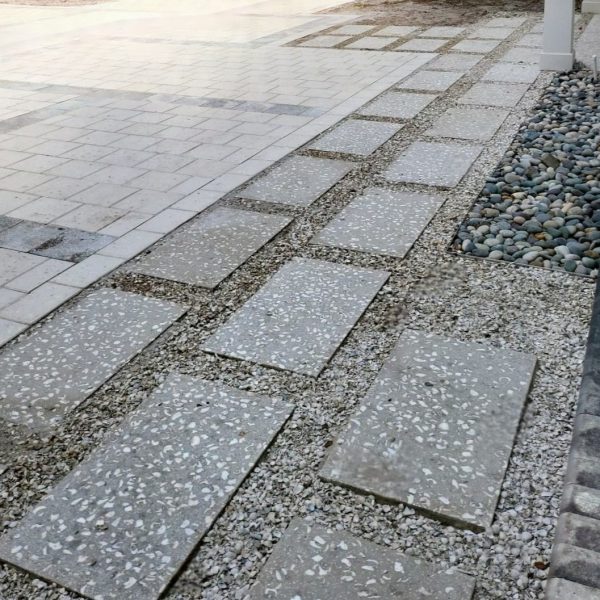 Wyndemere Private Residence - Whole yard renovation with new driveway with shell pavers